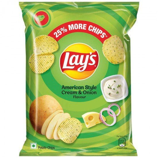  Lay's Potato Chips - American Style Cream and Onion Flavour, 24G 10Rs