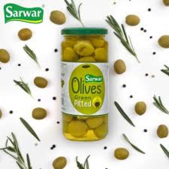 SARWAR OLIVES GREEN PITTED 450G